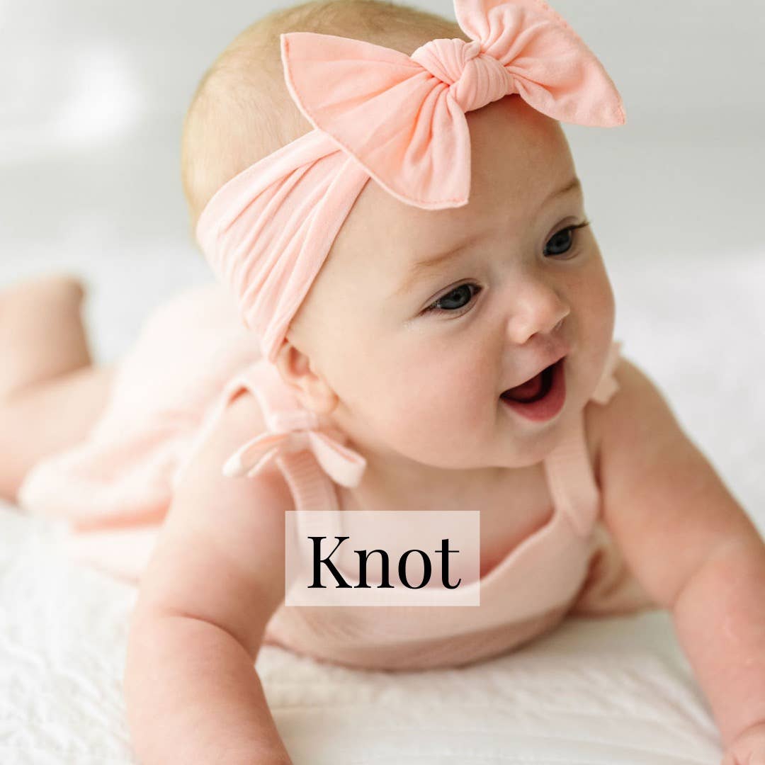 Baby Bling® The Original Knot soft nylon headband: White hair bowsBaby Bling BowsTAYLOR + MAX