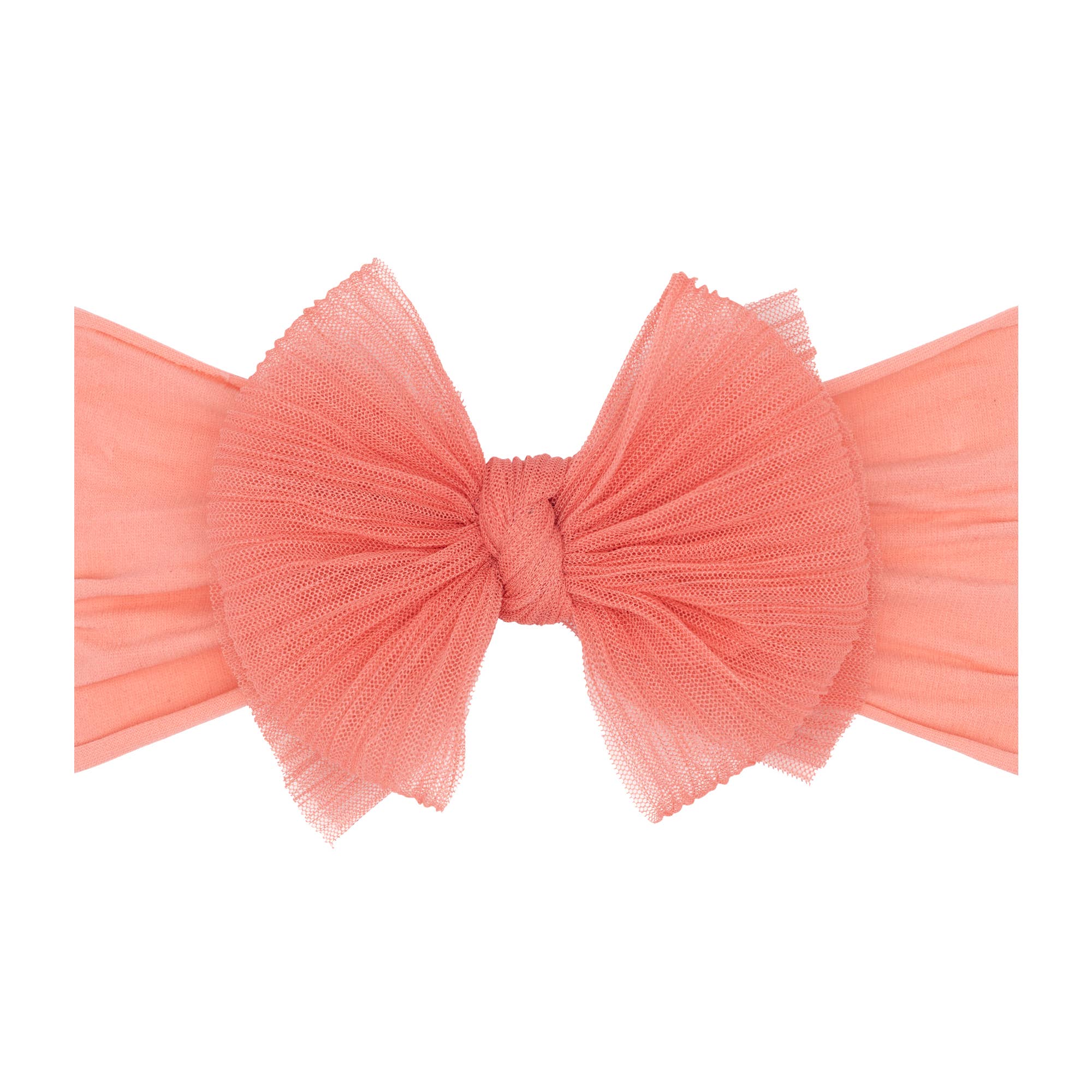 Baby Bling® Tulle FAB® soft nylon headband with tulle bow: Pleated Blush hair bowsBaby Bling BowsTAYLOR + MAX