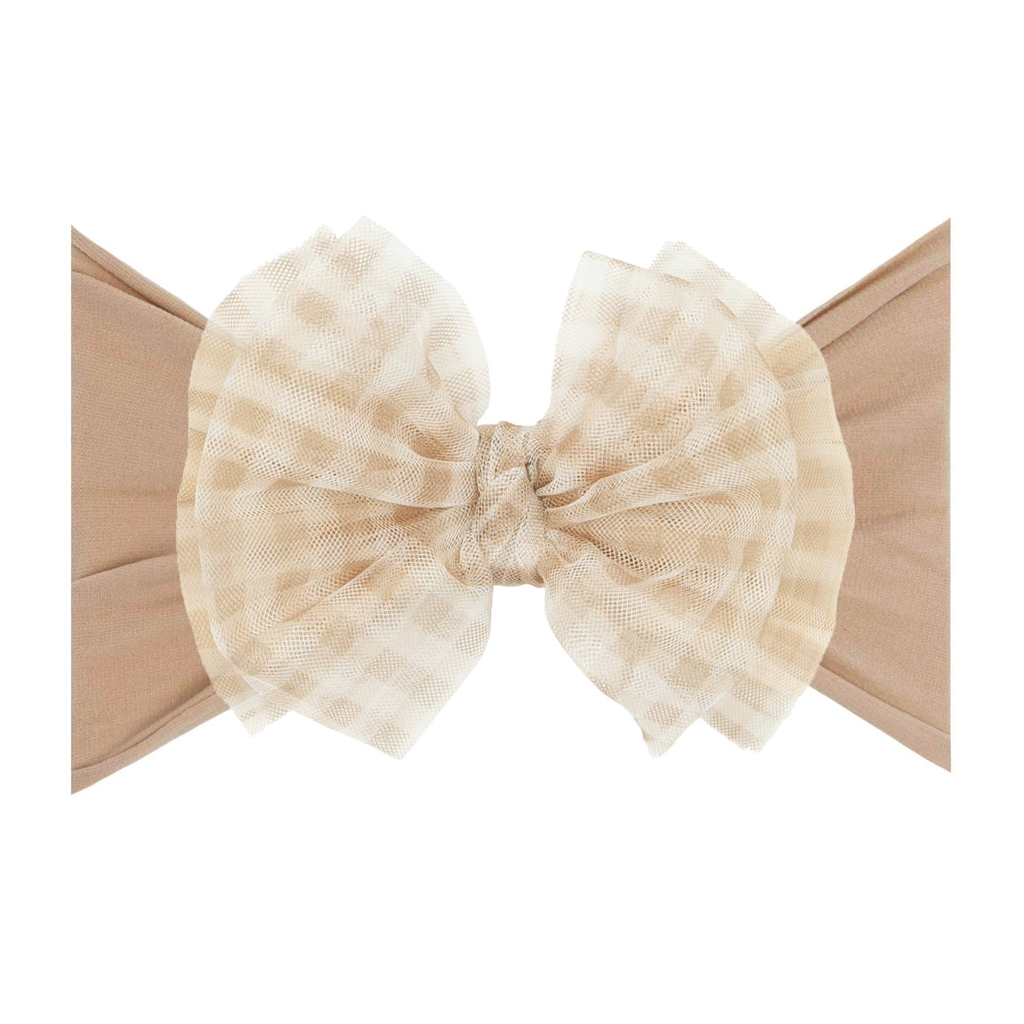 Baby Bling® Tulle FAB® soft nylon headband with tulle bow: Pleated White hair bowsBaby Bling BowsTAYLOR + MAX