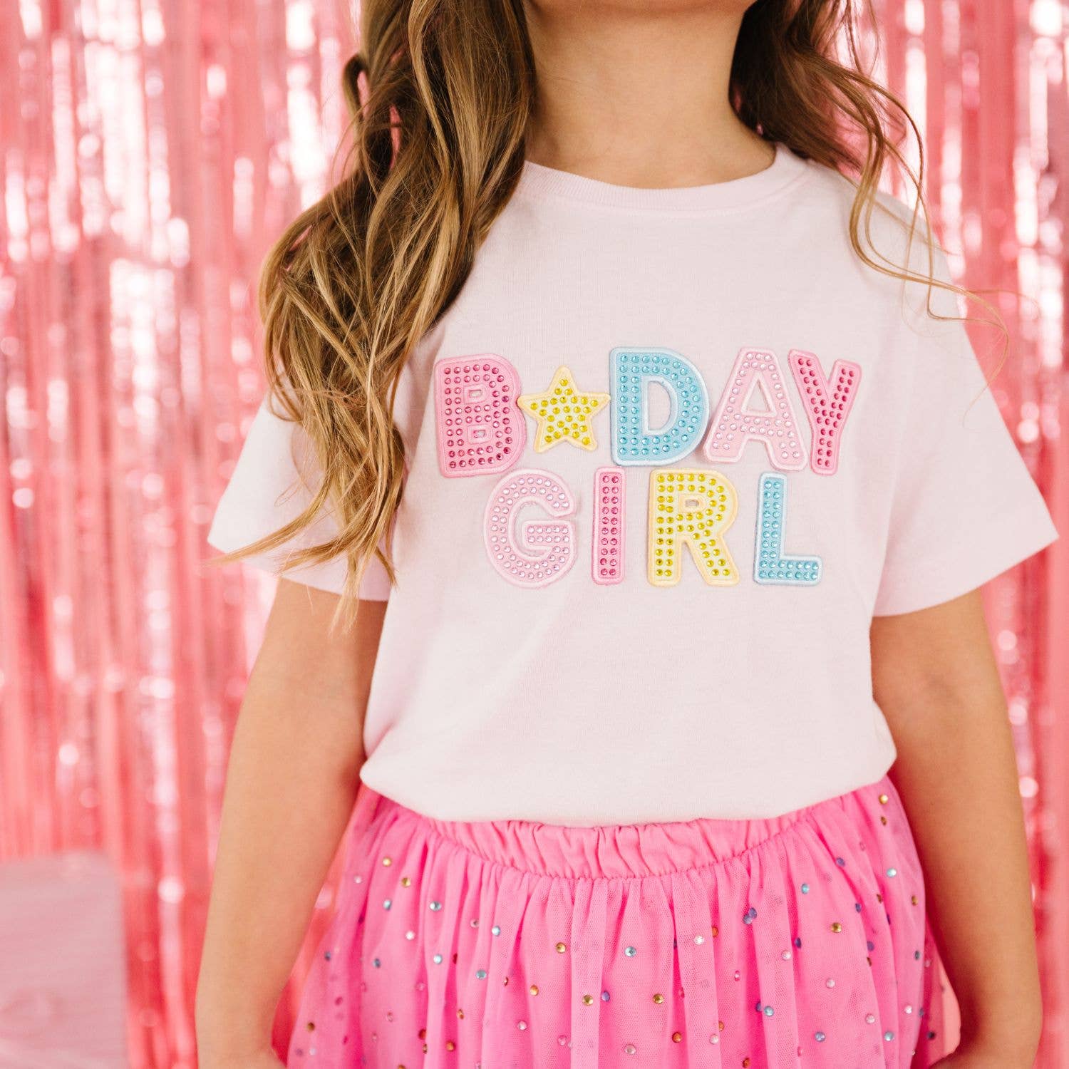 Birthday Girl Rhinestone Patch Short Sleeve T-Shirt - Kids: 12 - 18M Sweet WinkTAYLOR + MAX