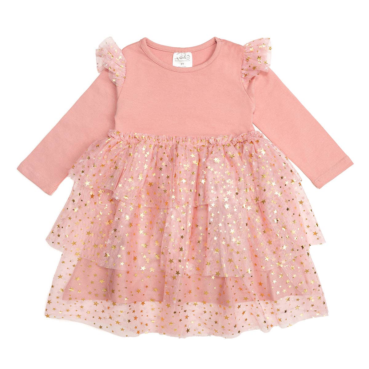 Blush Shimmer Christmas Long Sleeve Tutu Dress: 3T Girl DressSweet WinkTAYLOR + MAX