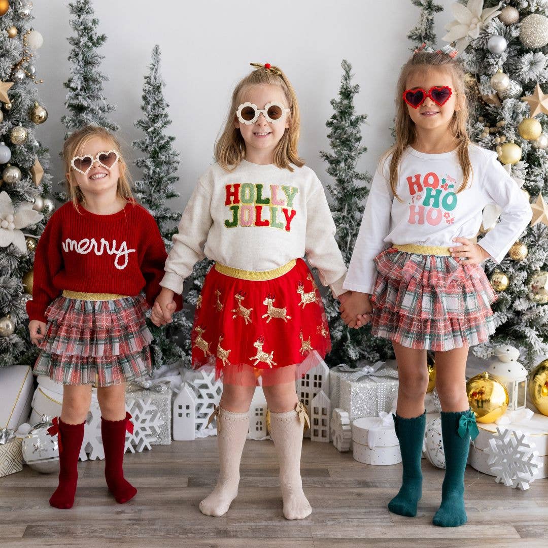 Christmas Plaid Tiered Tutu - Dress Up Skirt - Holiday Tutu skirtSweet WinkTAYLOR + MAX