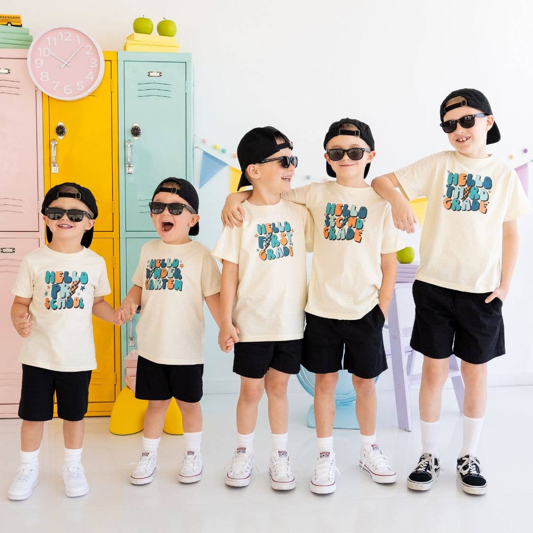 Hello Kindergarten Short Sleeve T-Shirt - Back to School Kids ClothingTAYLOR + MAXTAYLOR + MAX