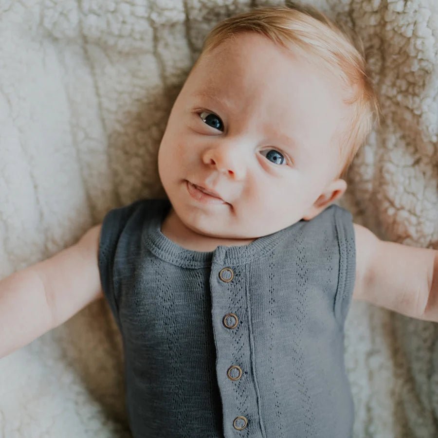 Pointelle Sleeveless Romper RomperLoved BabyTAYLOR + MAX