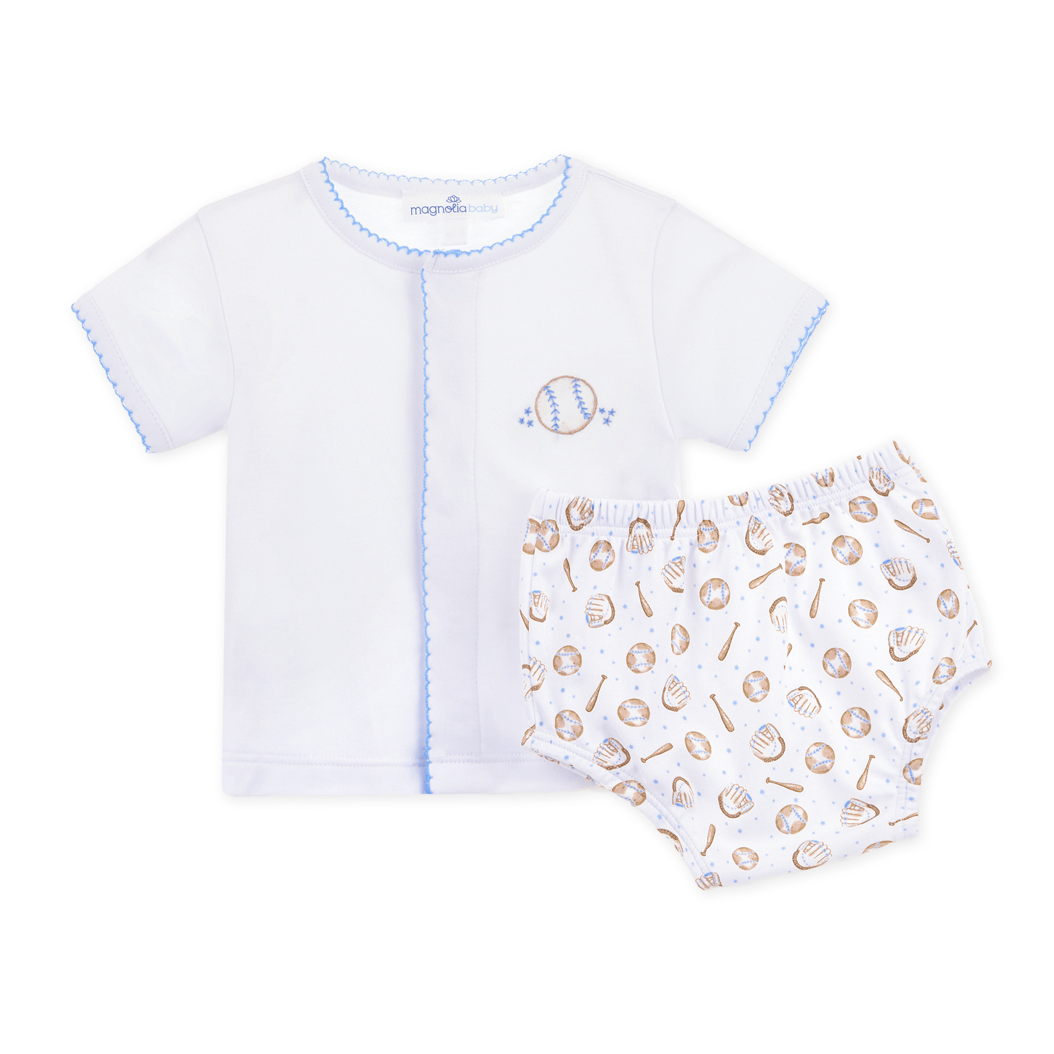 Precious Lil' Sluggers Diaper Cover Set - Light Blue: 3 Months Magnolia BabyTAYLOR + MAX