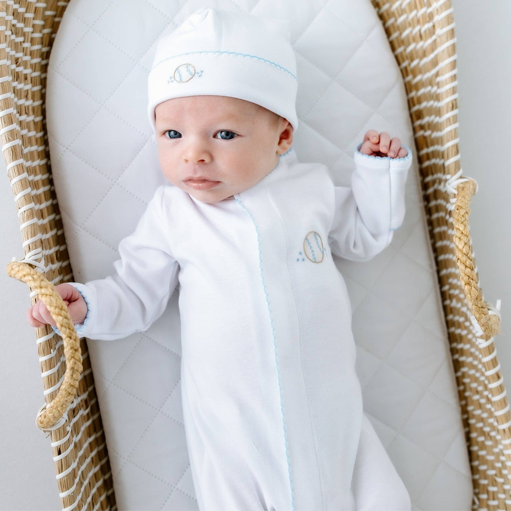 Precious Lil' Sluggers Footie - Light Blue: Preemie Magnolia BabyTAYLOR + MAX