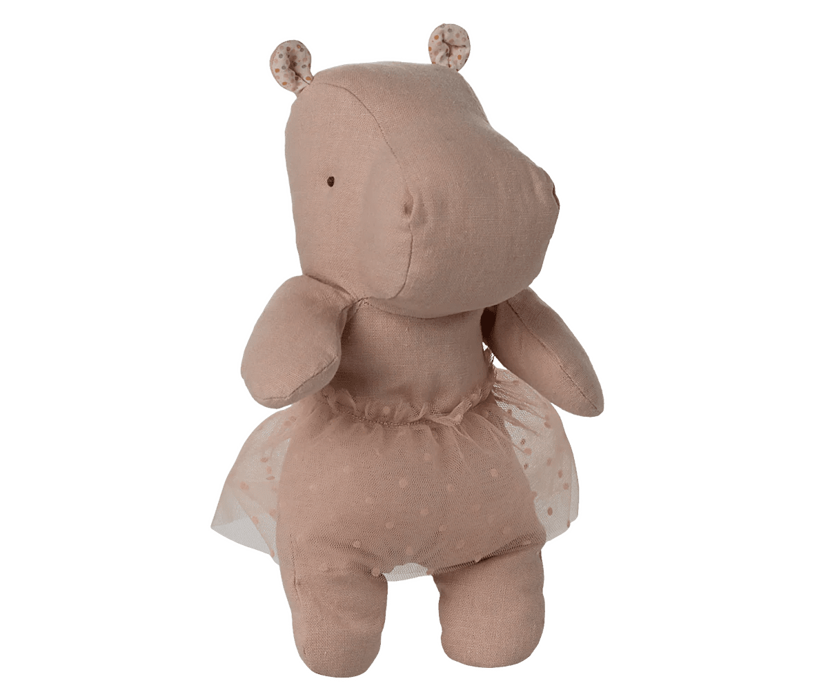 Safari Friends Hippo w/ Skirt, Small | Soft Rose Stuffed AnimalsMailegTAYLOR + MAX