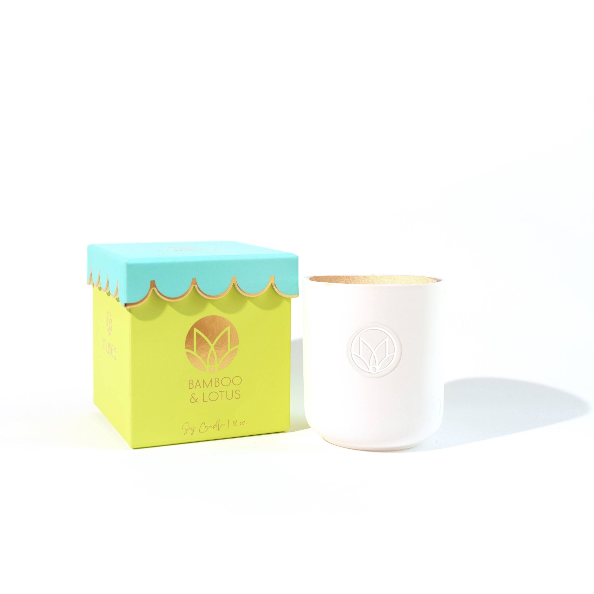 Scalloped Bamboo & Lotus Soy Candle CandlesMuseeTAYLOR + MAX