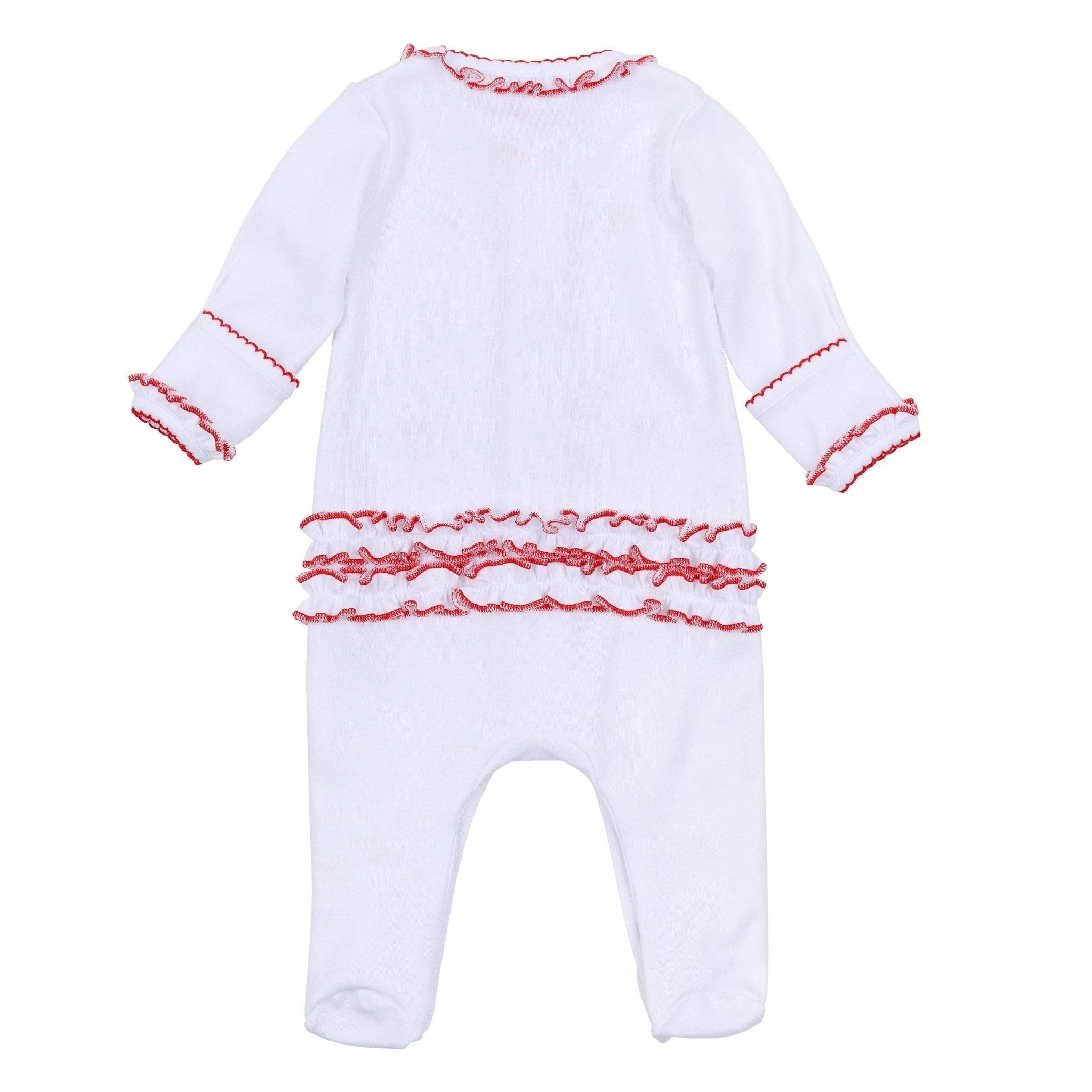 Scarlett Bows Scattered Ruffle Footie: 6 Months Magnolia BabyTAYLOR + MAX