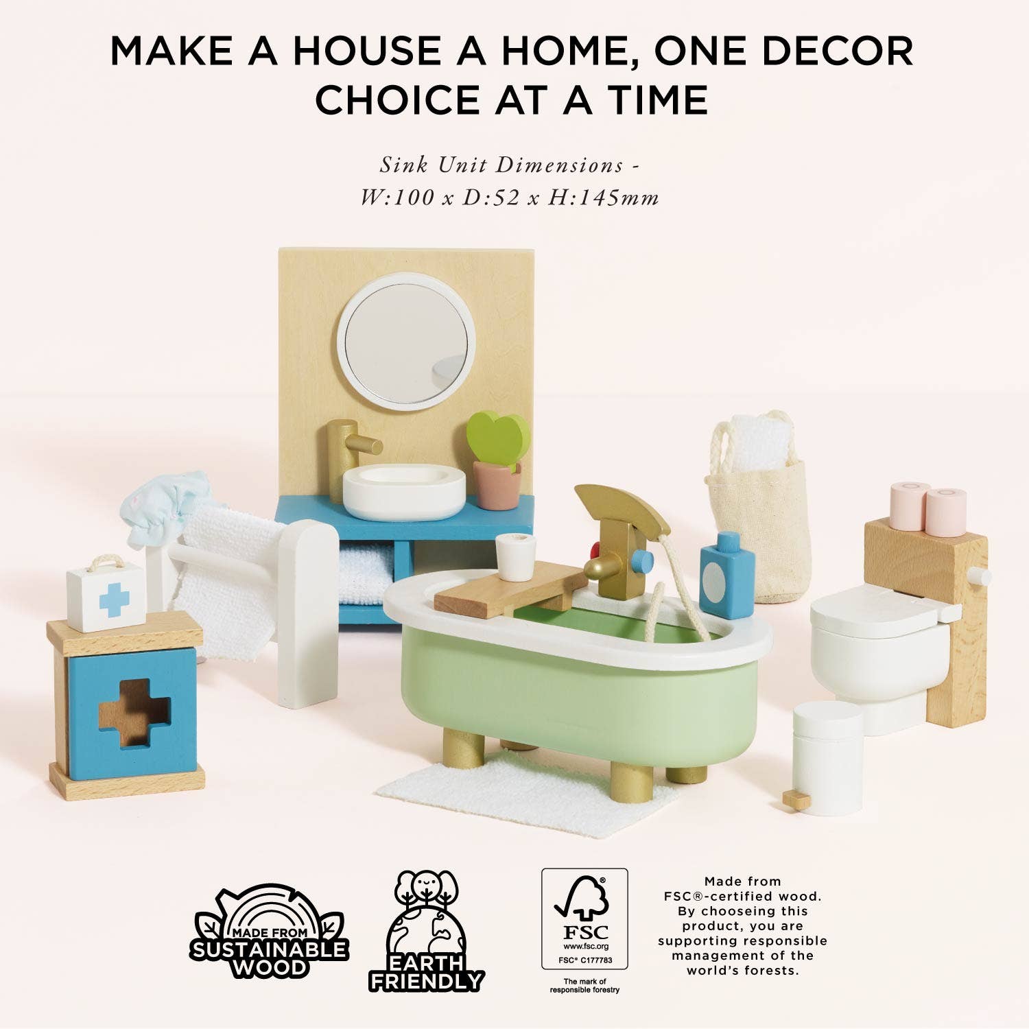 Wooden Dolls House Bathroom Furniture Le Toy Van, Inc.TAYLOR + MAX