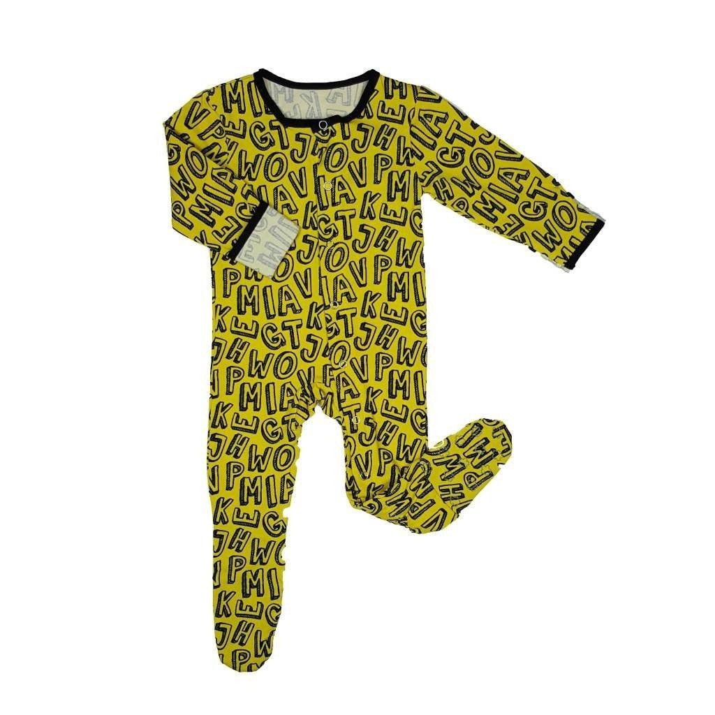 Earth Baby Yellow Alphabet Footie FootieEarth Baby OutfittersTAYLOR + MAX