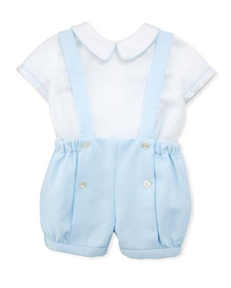 Luli & Me Contrast - Piping Shirt w/Suspender Shorts Set Short SetLuli and MeTAYLOR + MAX