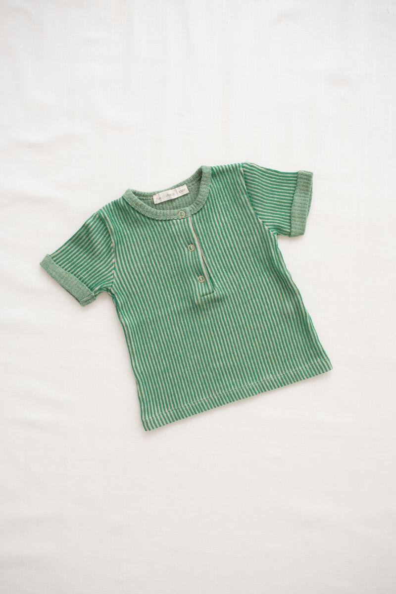Ribbed Terry Snap Tee | Emerald shirtFin & VinceTAYLOR + MAX