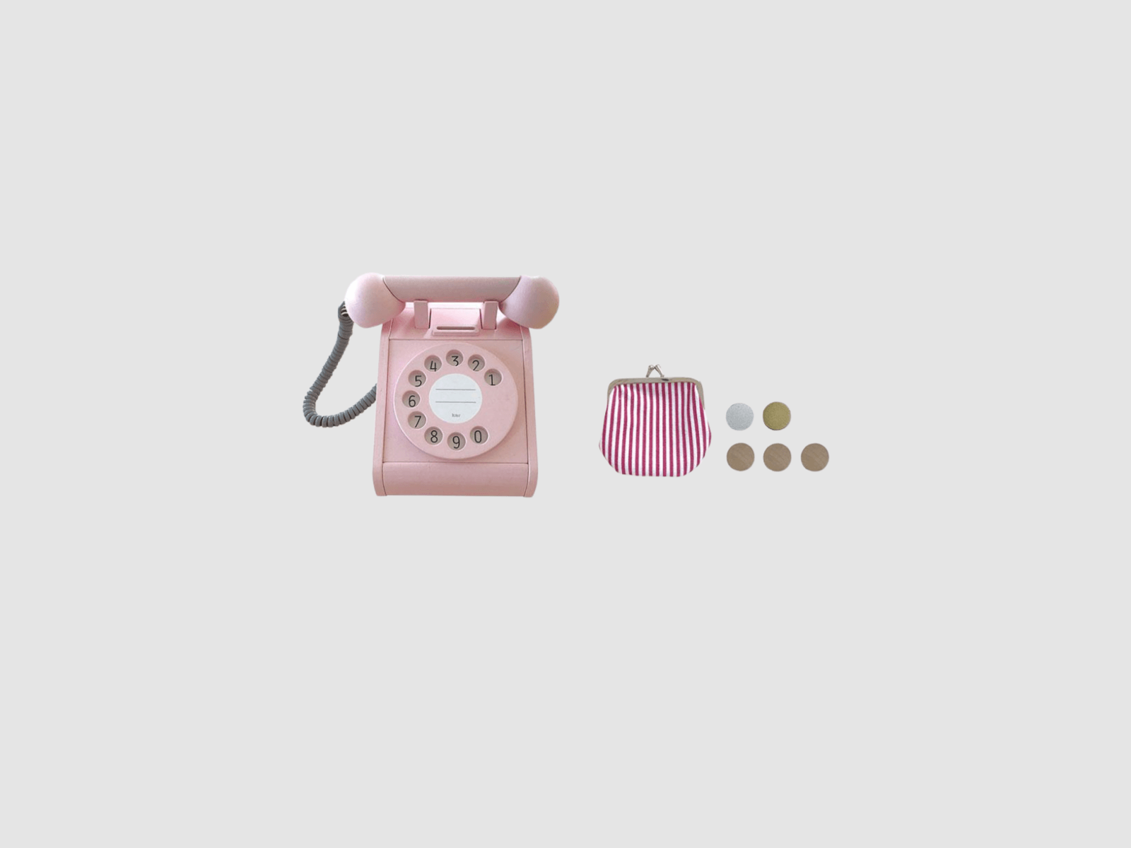 Wooden Retro Telephone | Pink Play Money & BankingKiko & GG*TAYLOR + MAX