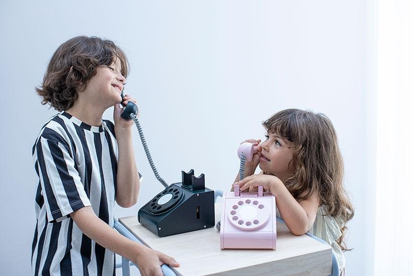 Wooden Retro Telephone | Pink Play Money & BankingKiko & GG*TAYLOR + MAX