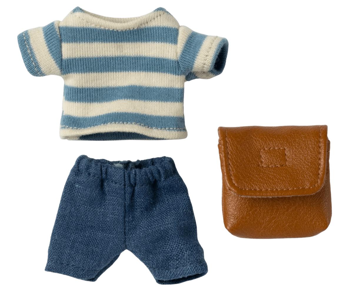 Clothes and bag, Big brother mouse - Brown Maileg