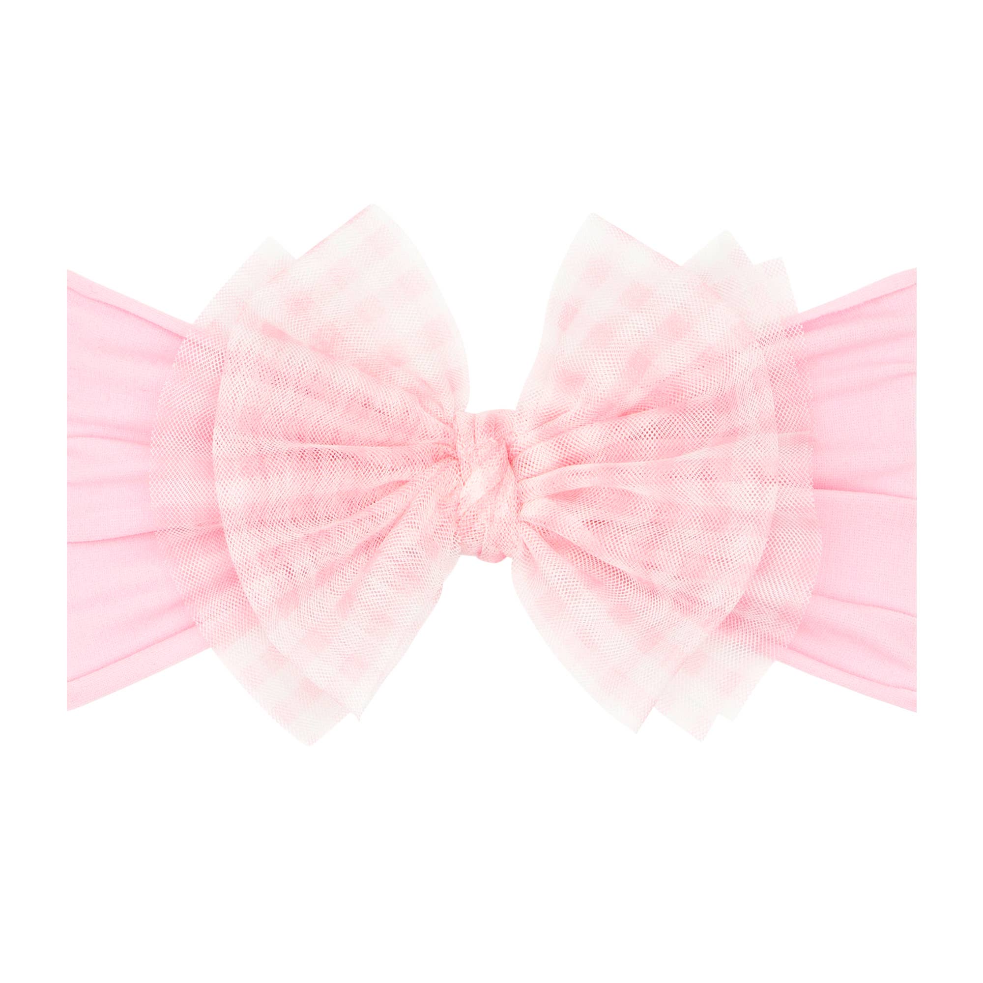 Baby Bling® Tulle FAB® soft nylon headband with tulle bow: Pleated Blush hair bowsBaby Bling BowsTAYLOR + MAX