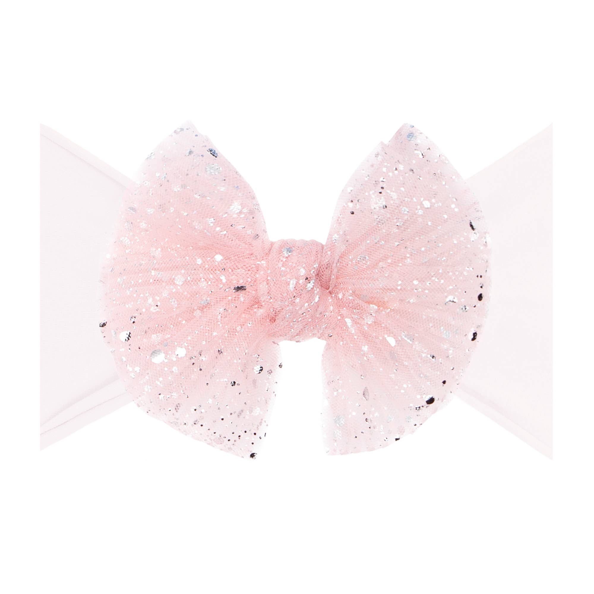 Baby Bling® Tulle FAB® soft nylon headband with tulle bow: Pleated White hair bowsBaby Bling BowsTAYLOR + MAX