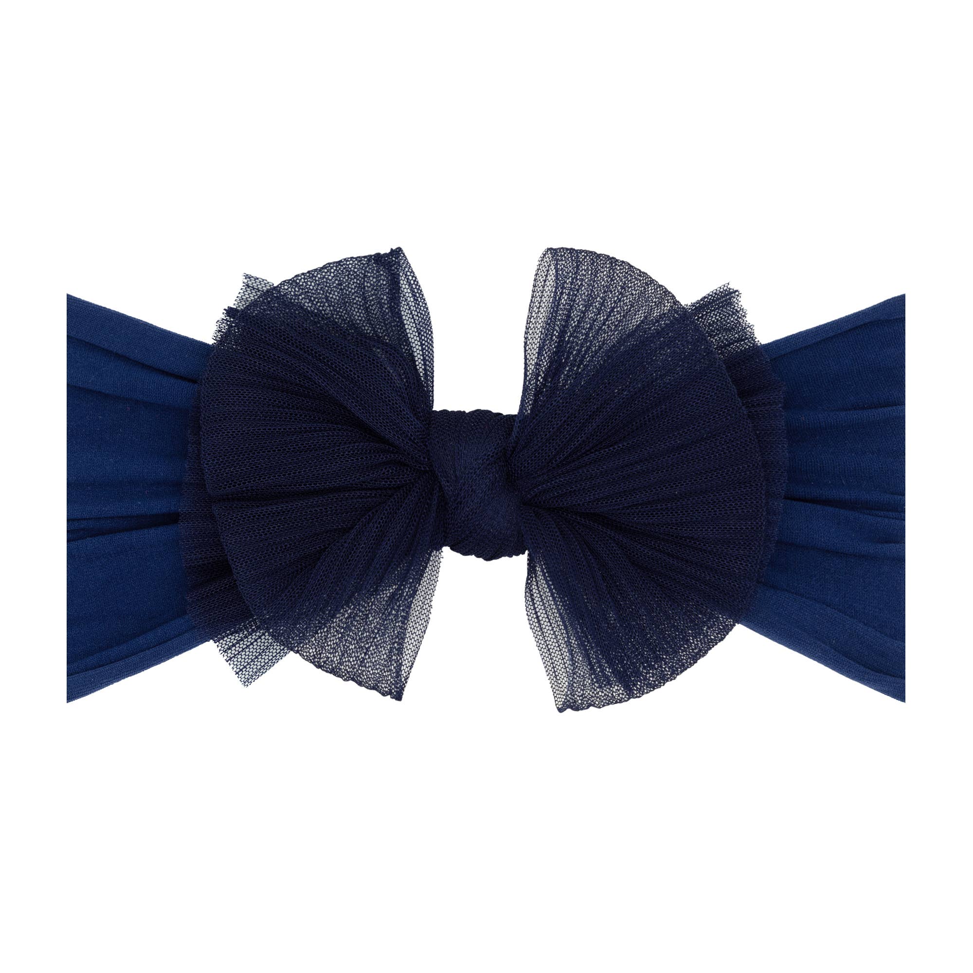 Baby Bling® Tulle FAB® soft nylon headband with tulle bow: Pleated White hair bowsBaby Bling BowsTAYLOR + MAX