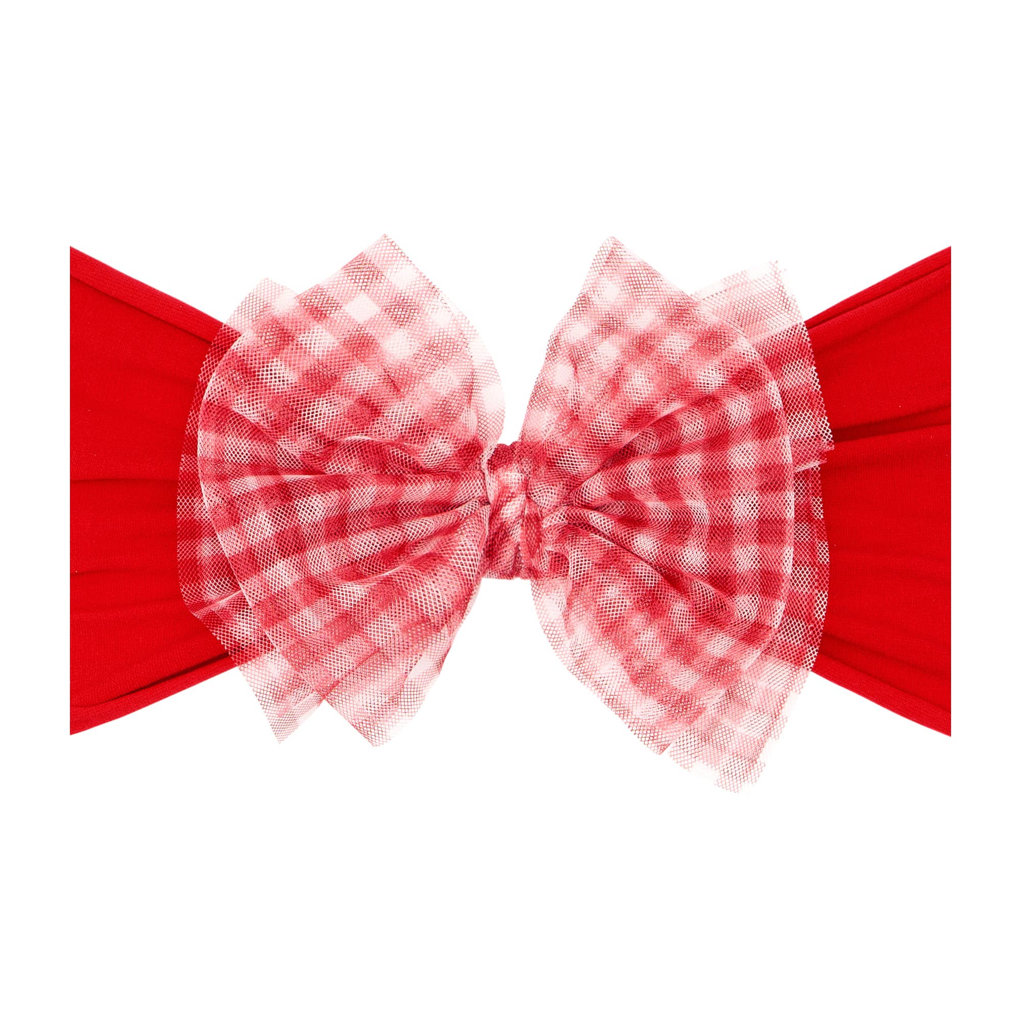 Baby Bling® Tulle FAB® soft nylon headband with tulle bow: Pleated White hair bowsBaby Bling BowsTAYLOR + MAX