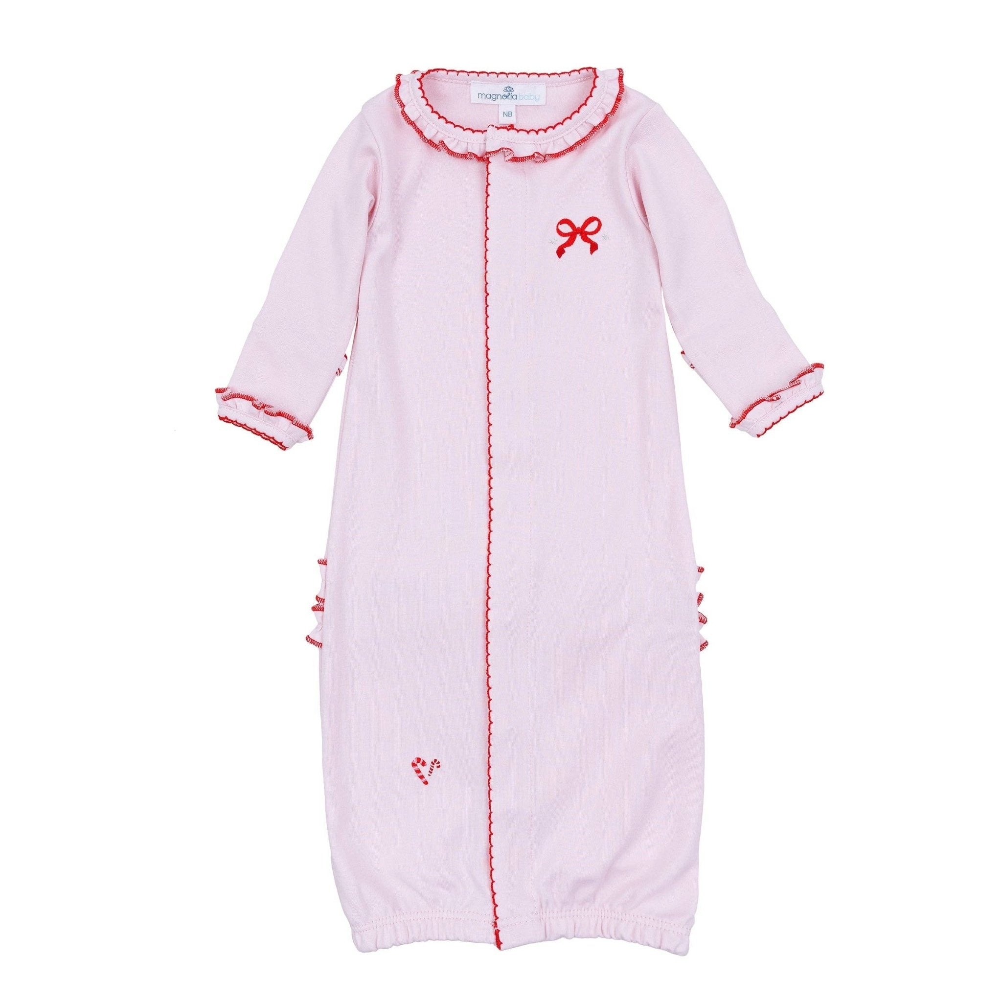 Candy Cane Lane Embroidered Ruffle Converter: Preemie Magnolia BabyTAYLOR + MAX