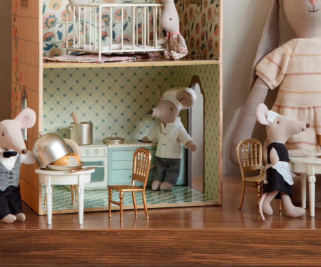 Chair, Mouse | Gold Dollhouse furnitureMailegTAYLOR + MAX
