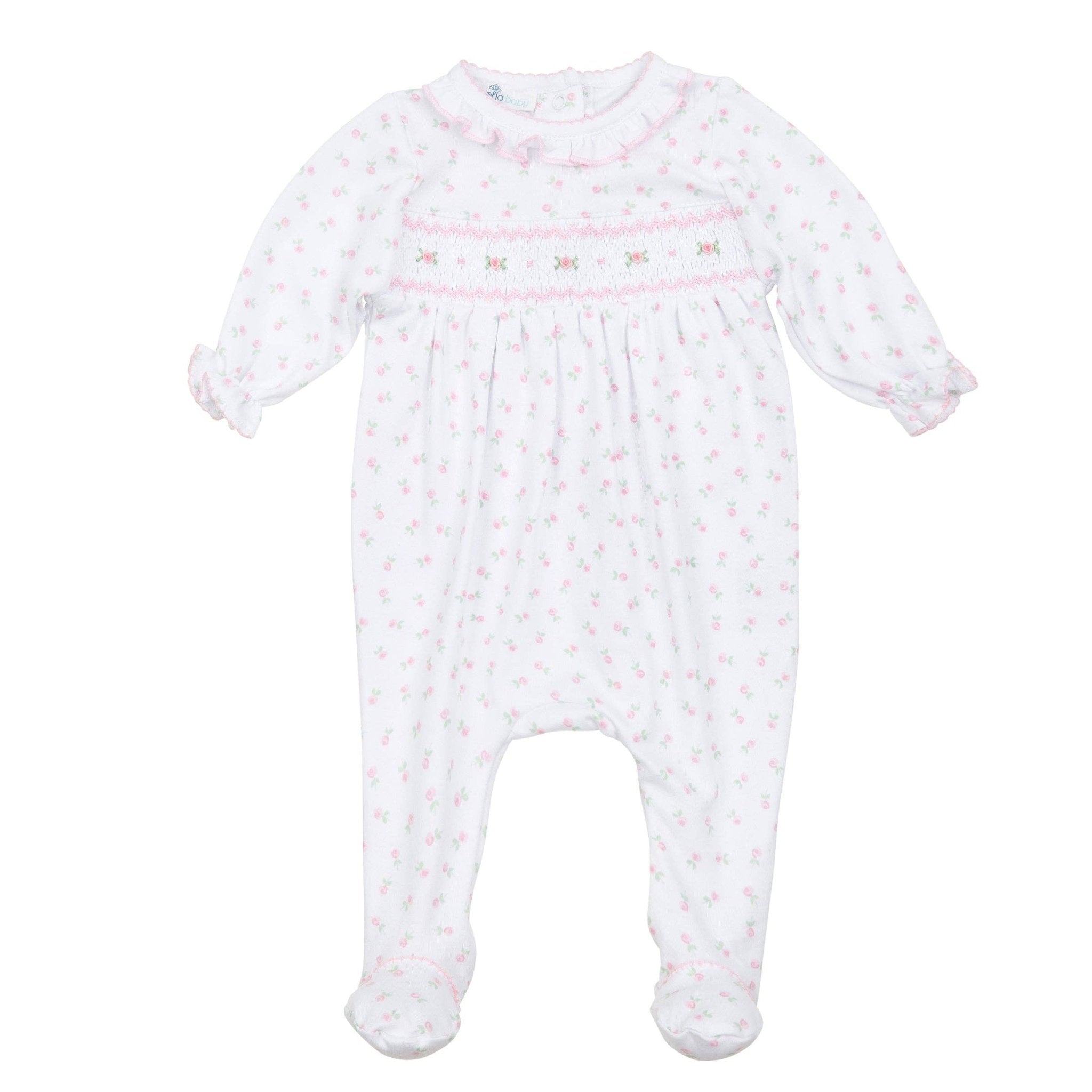 Classic Floral Smocked Footie FootieMagnolia BabyTAYLOR + MAX