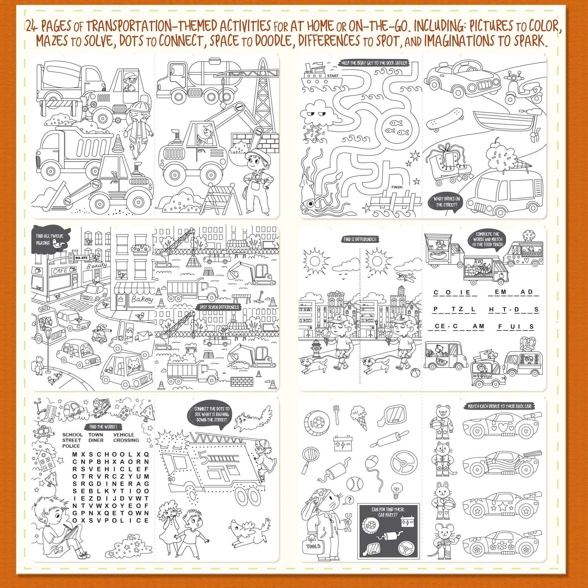 Crazy Car Town Activity & Coloring Gift Pack for Kids Coloring Books & Drawing ToysThe Piggy StoryTAYLOR + MAX
