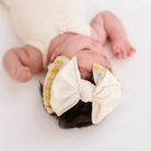 Ivory Yellow Floral Headband Baby Bling BowsTAYLOR + MAX