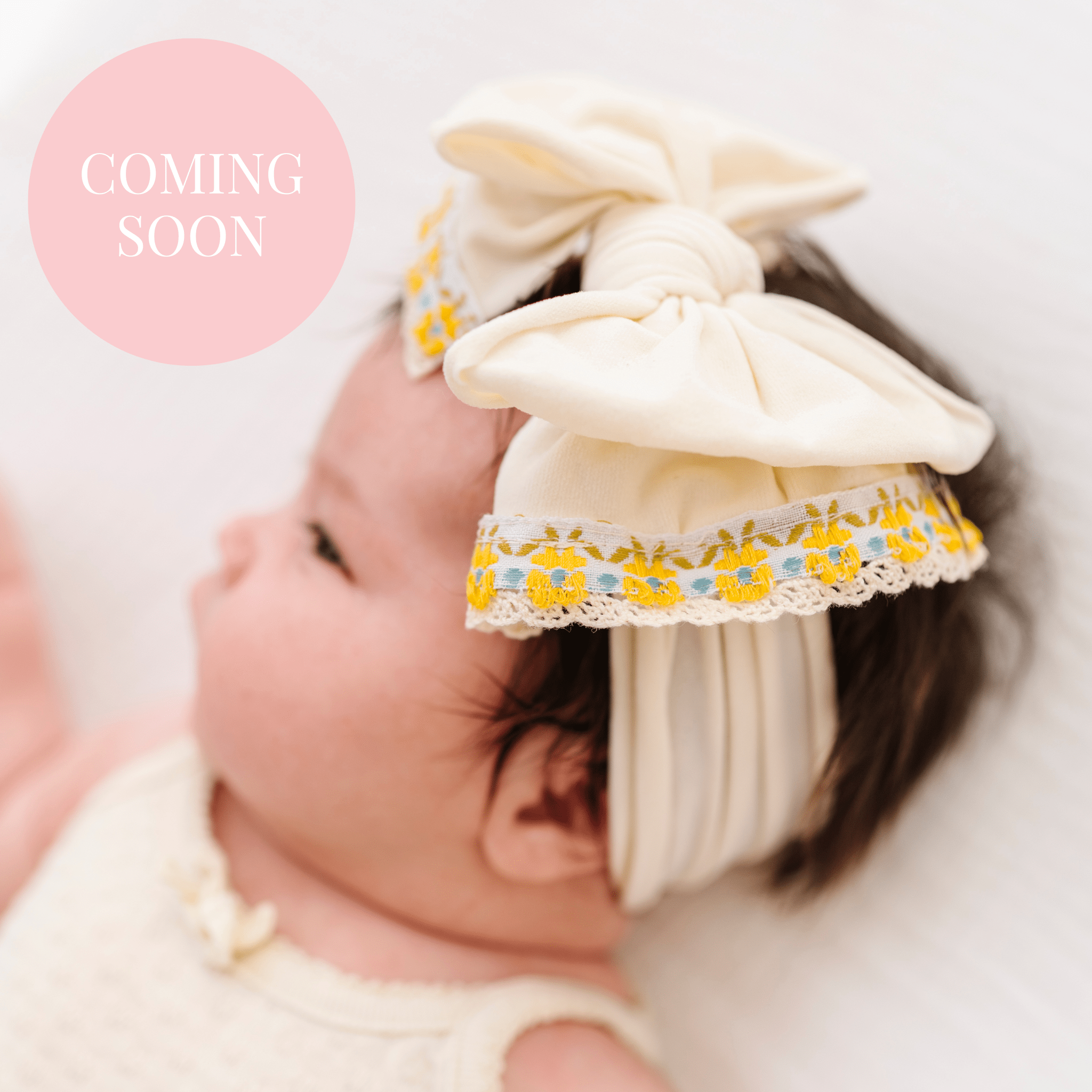Ivory Yellow Floral Headband Baby Bling BowsTAYLOR + MAX