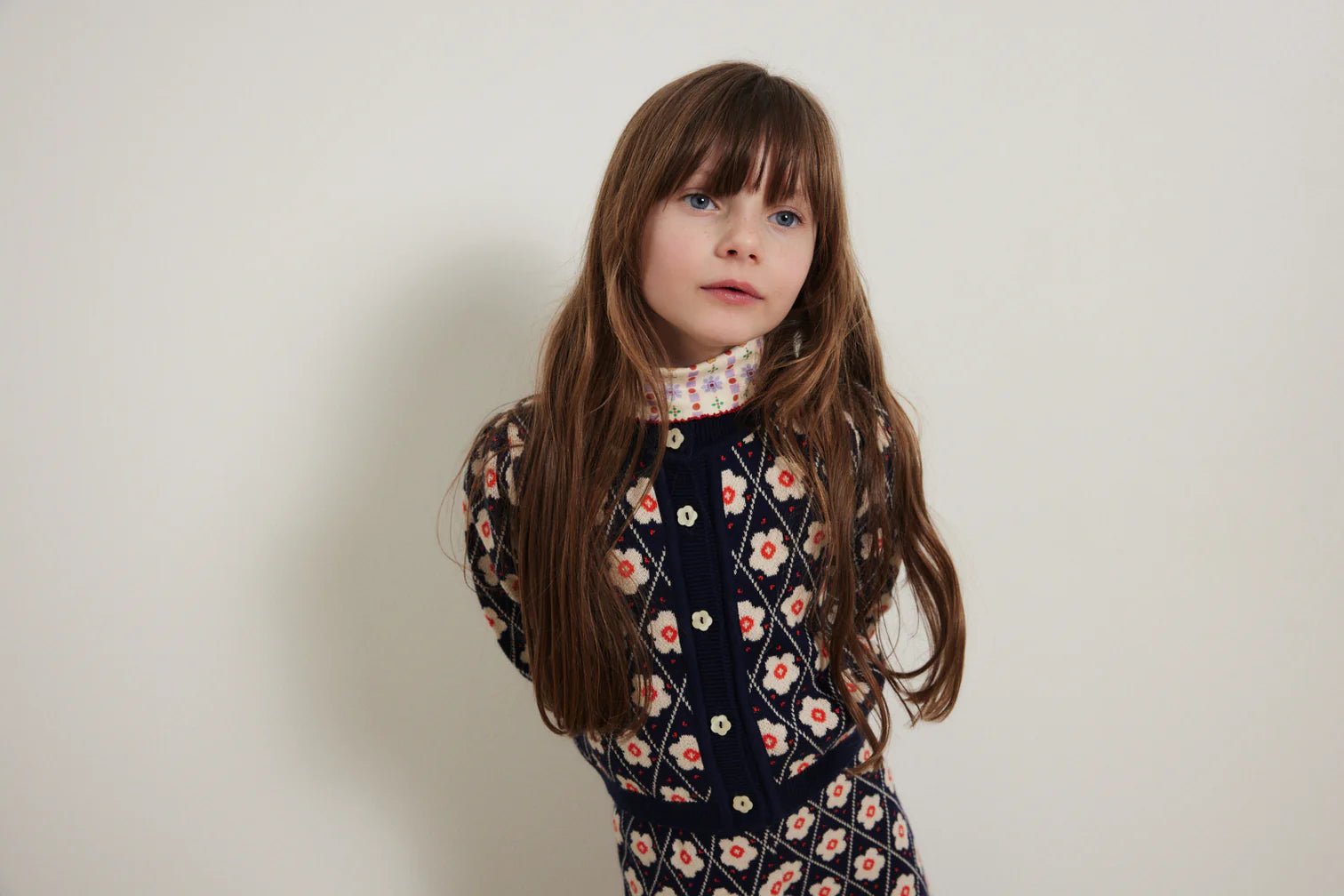 Lison Cardigan in Navy Flowers GirlsHello SimoneTAYLOR + MAX