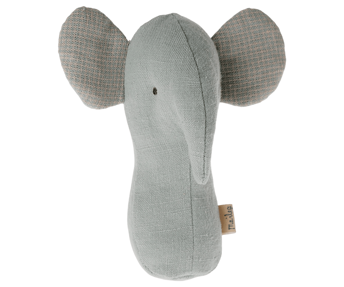 Lullaby Friends Rattle | Light Dusty Blue Elephant Baby RattleMailegTAYLOR + MAX