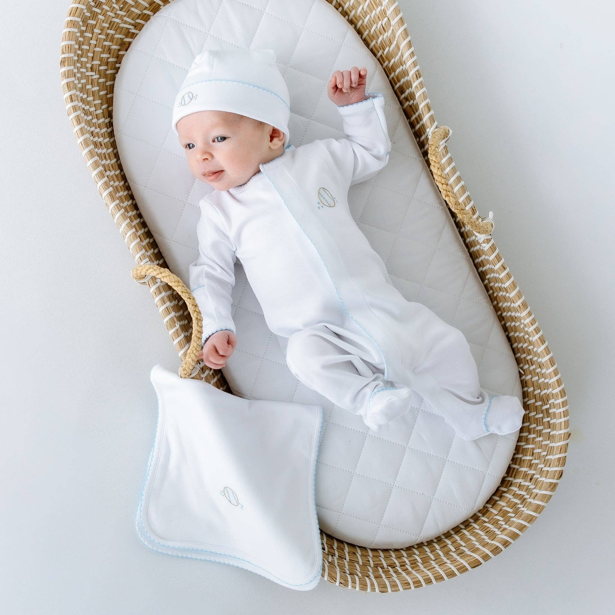Precious Lil' Sluggers Footie - Light Blue: Preemie Magnolia BabyTAYLOR + MAX