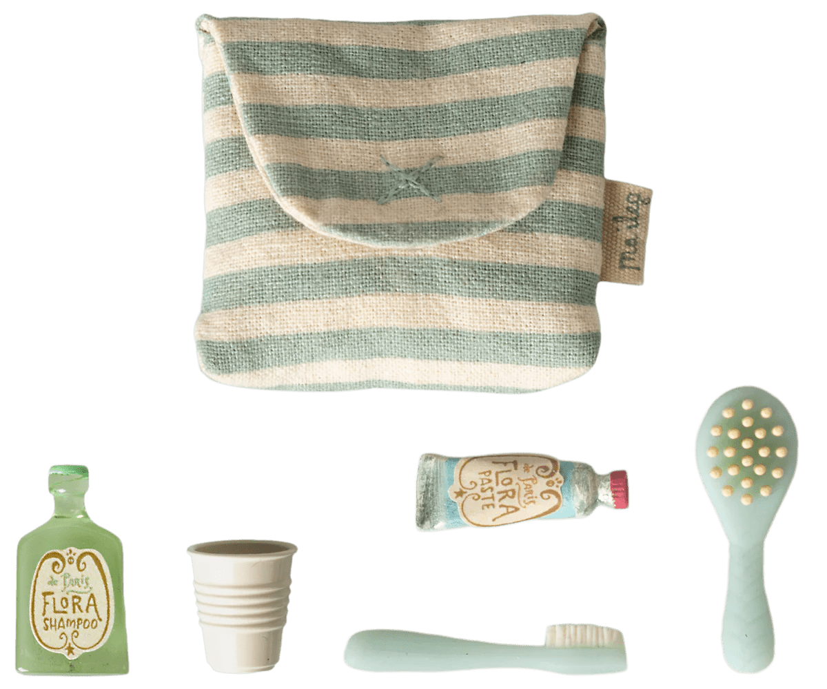 Toothbust Set in Bag, Mouse | Blue Stripe pretend playMailegTAYLOR + MAX