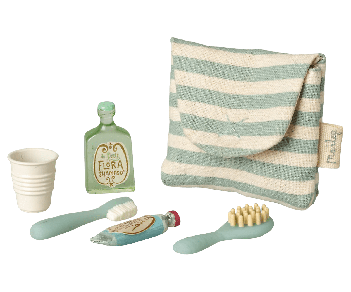 Toothbust Set in Bag, Mouse | Blue Stripe pretend playMailegTAYLOR + MAX