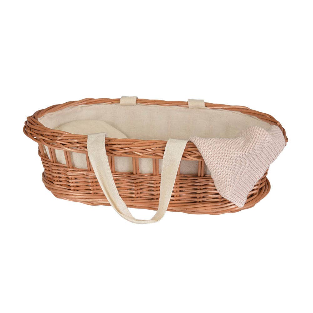 Wicker Carry Cot with Knitted Blanket EgmontTAYLOR + MAX