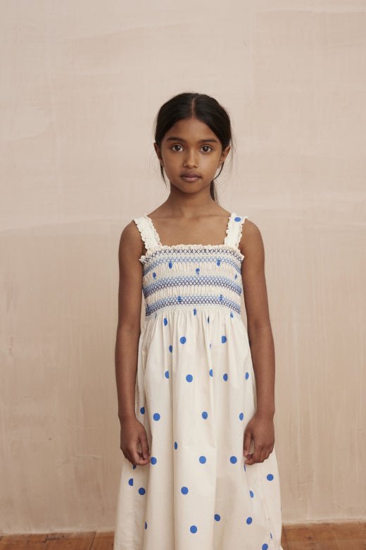 ZAZA Smocked Dress | Dots Blue DressHello SimoneTAYLOR + MAX