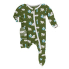 Kickee Pants Footie with Zipper | Moss Puppies and Presents pajamasKickee PantsTAYLOR + MAX