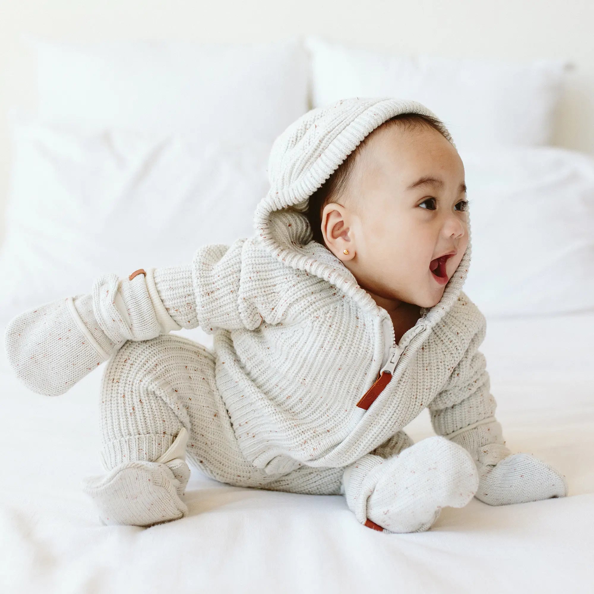 Knit Organic Cotton Stay - On Boots - Shell Baby & ToddlergoumikidsTAYLOR + MAX