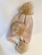 Knitted Cap with Fur Pom HatTAYLOR + MAXTAYLOR + MAX