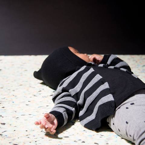 Mini Sibling Black & Grey Tricot Sweater/Cardigan SweaterMini SiblingTAYLOR + MAX