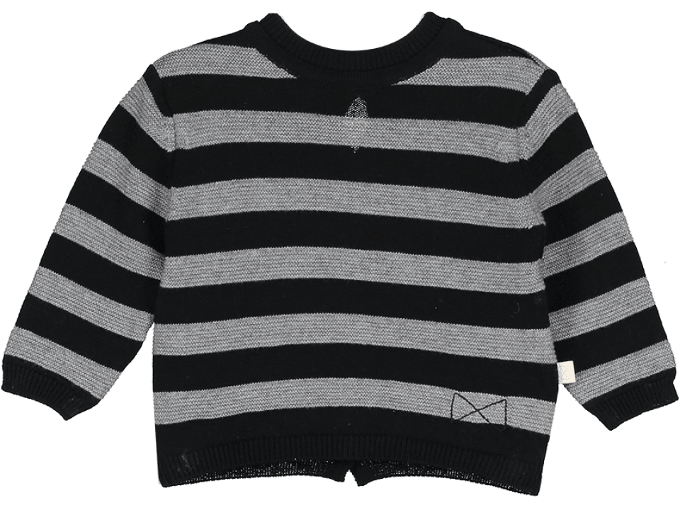 Mini Sibling Black & Grey Tricot Sweater/Cardigan SweaterMini SiblingTAYLOR + MAX
